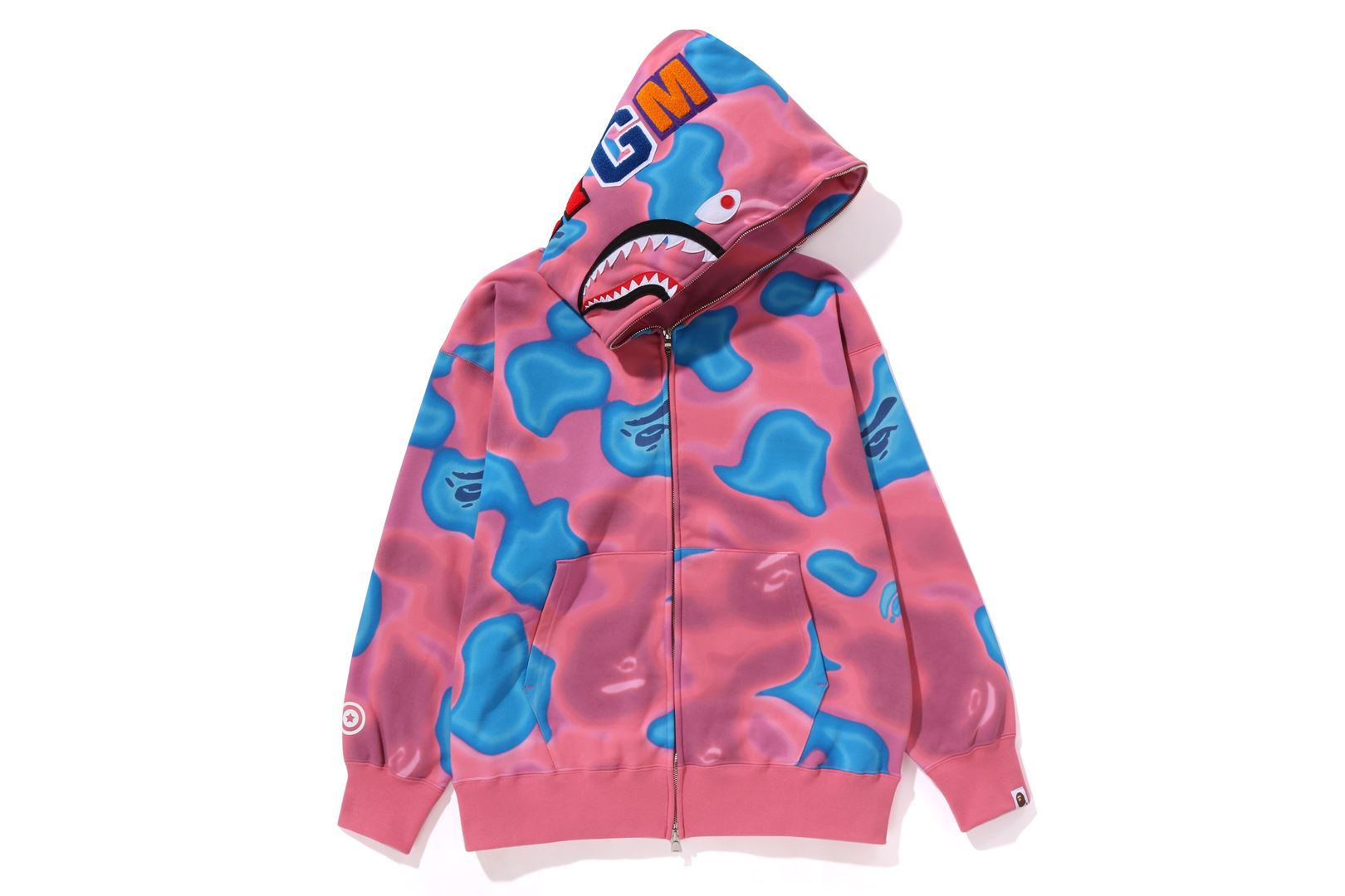 Pink hoodie bape on sale