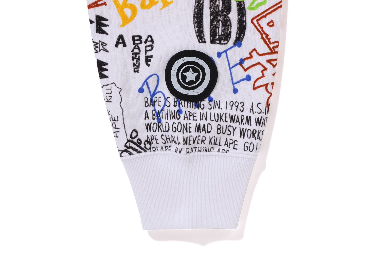 A BATHING APE® Hand Draw Pattern Shark Zip Hoodie | Bape official