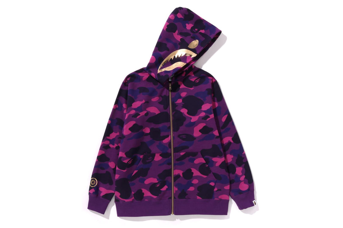 Purple Bape Shark Pullover Purple Camo Shark Hoodie Purple And