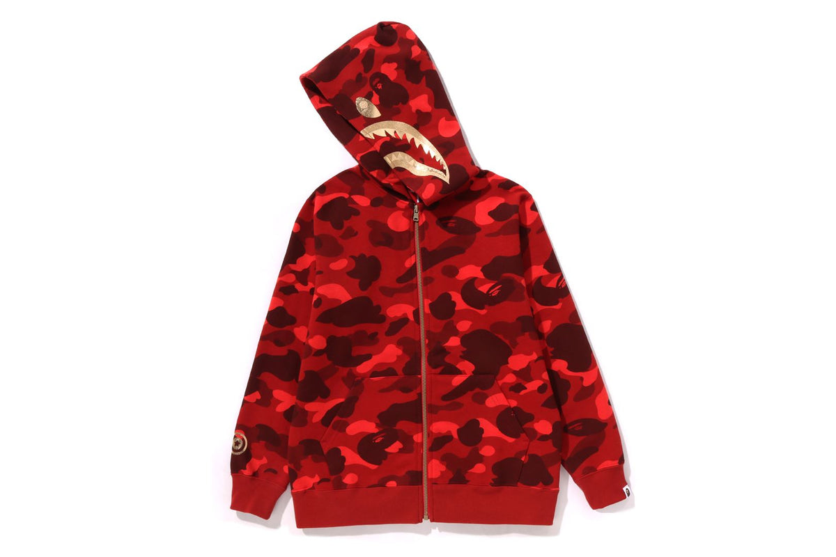 A BATHING APE® Kids Color Camo Shark Zip Hoodie Jr Bape official