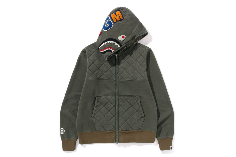 A RISING BAPE MILITARY SHARK FULL ZIP HOODIE