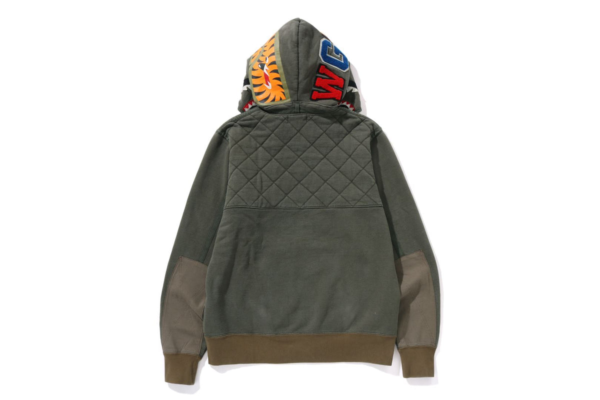 A RISING BAPE MILITARY SHARK FULL ZIP HOODIE