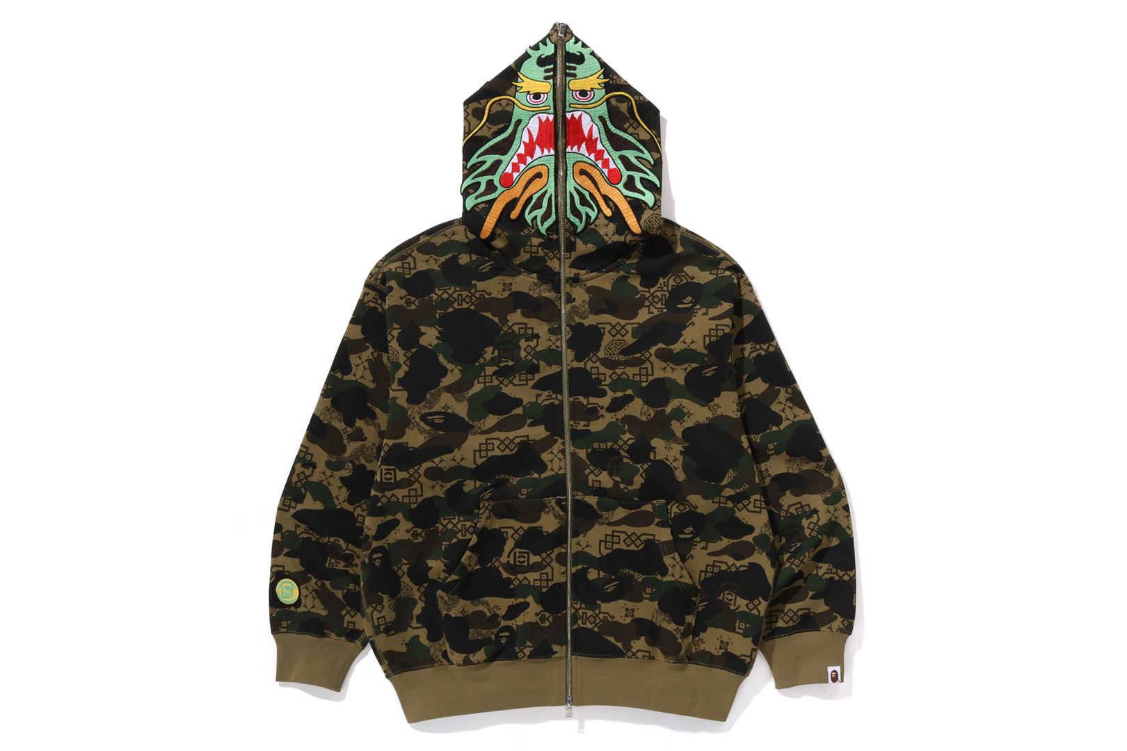 A BATHING APE® BAPE X Clot Camo Shark Relaxed Fit Full Zip Hoodie