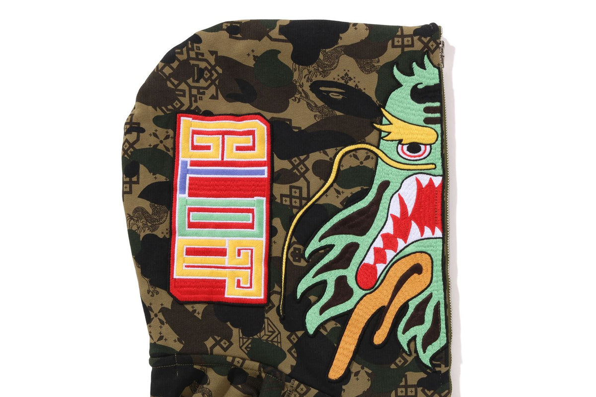 BAPE X CLOT CAMO SHARK RELAXED FIT FULL ZIP HOODIE