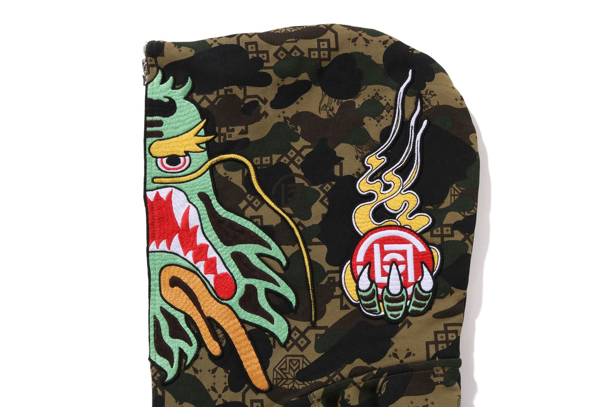 BAPE X CLOT CAMO SHARK RELAXED FIT FULL ZIP HOODIE