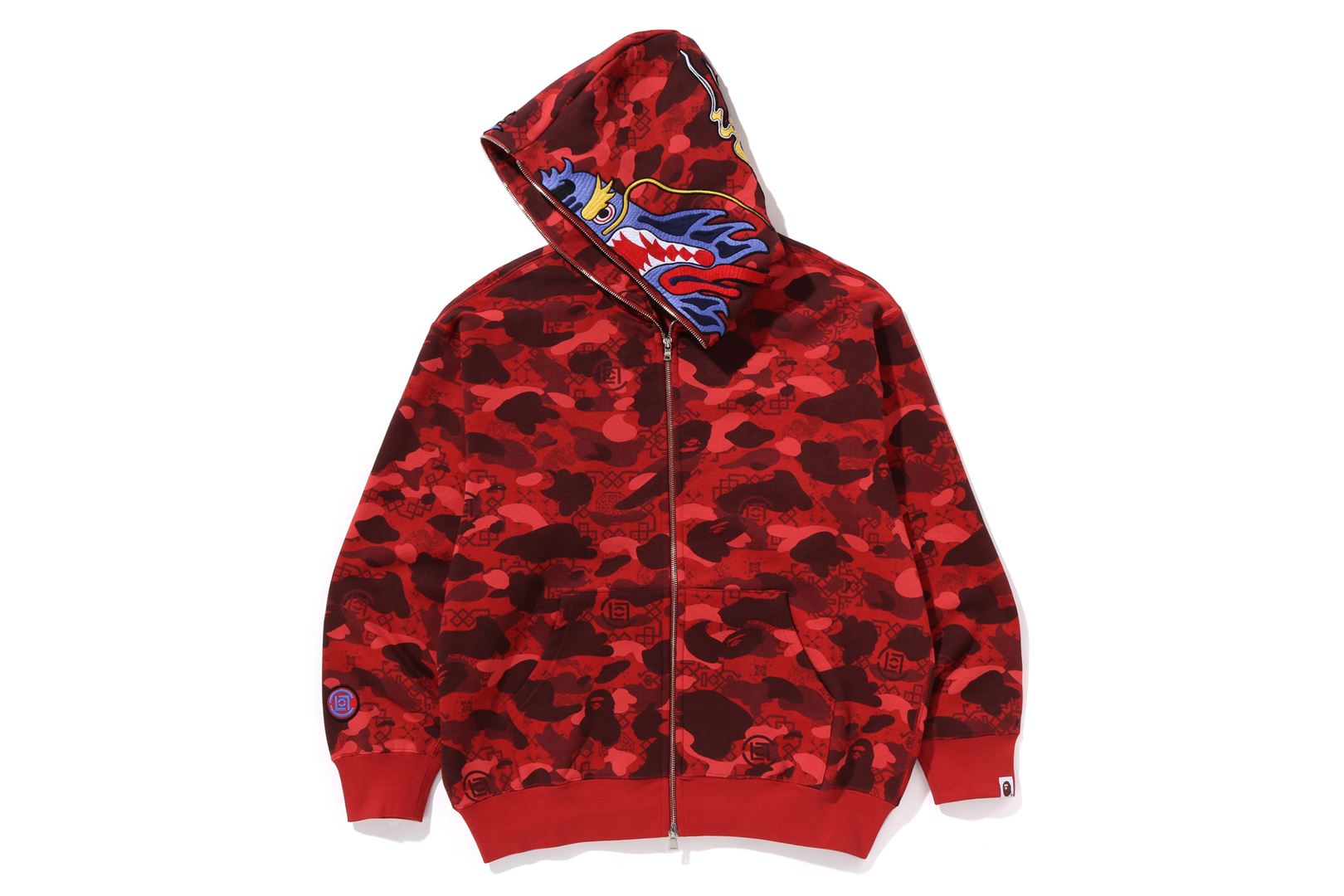 トップス BAPE X CLOT CAMO SHARK FULL ZIP HOODIE BAPE x CLOT Camo Shark Full Zip Hoodie Olive Men's - FW24 - US