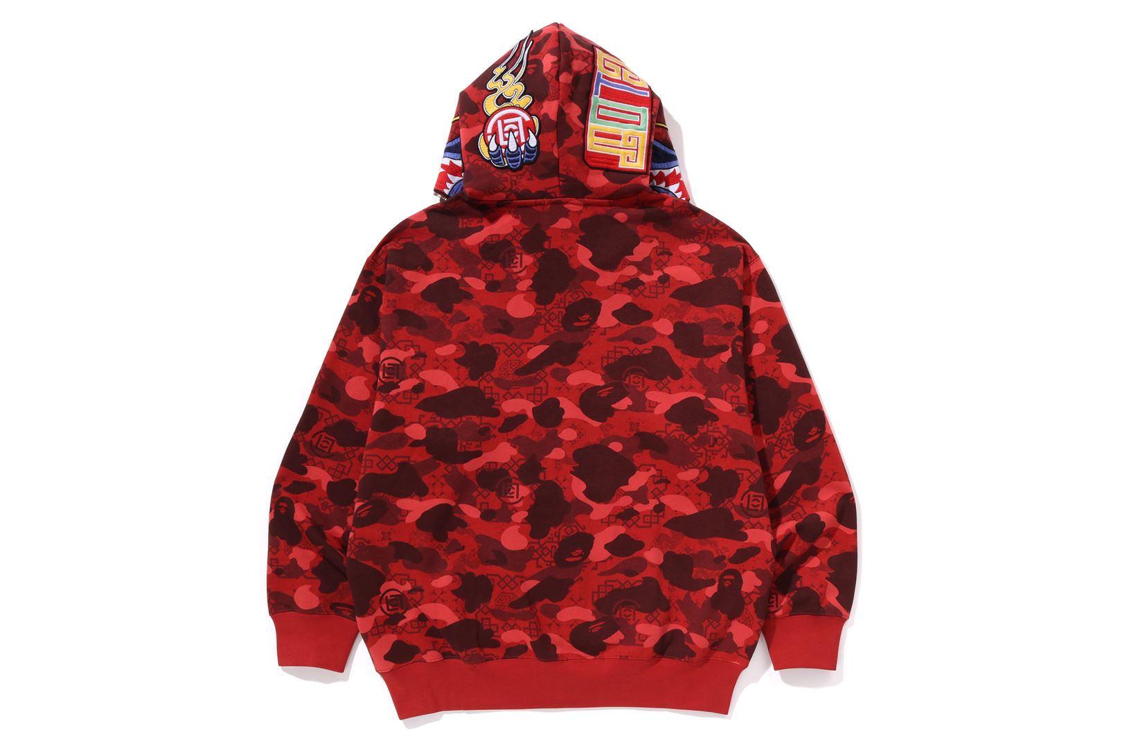 BAPE X CLOT CAMO SHARK パーカー レッド 0XL A BATHING APE® BAPE X Clot Camo Shark Relaxed Fit Full Zip Hoodie