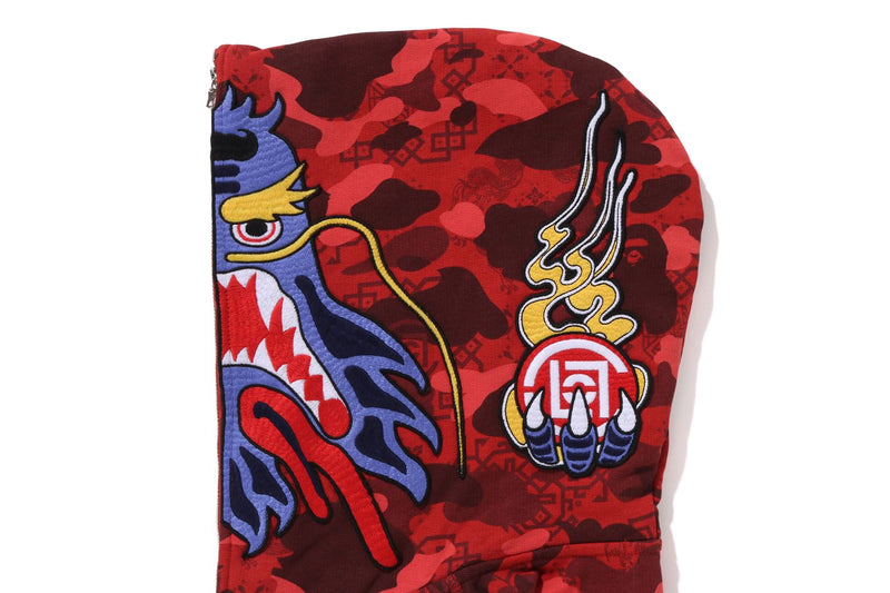 BAPE X CLOT CAMO SHARK RELAXED FIT FULL ZIP HOODIE