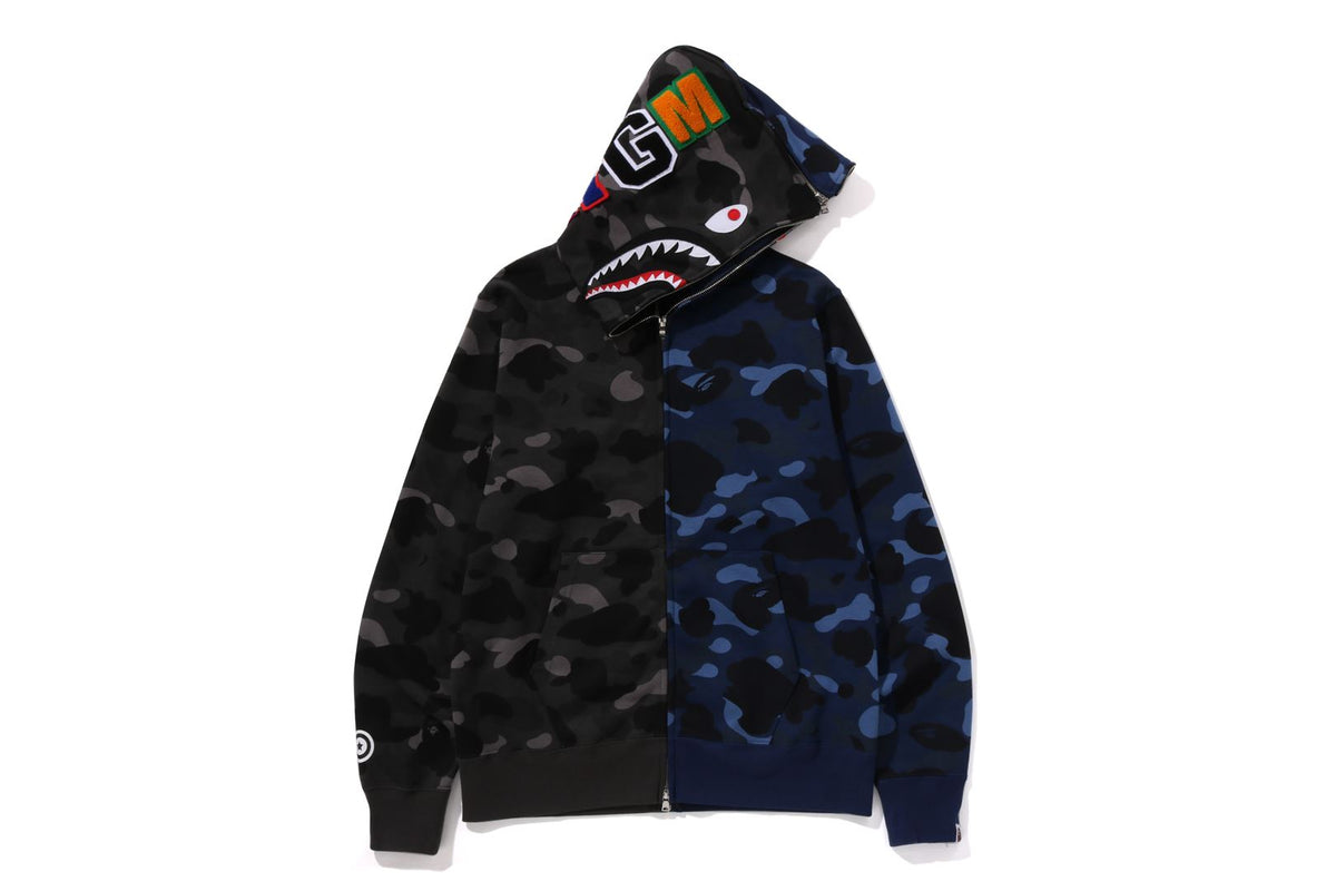 A BATHING APE® Color Camo Separate Shark Fz Hoodie Bape official