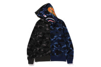 COLOR CAMO SEPARATE SHARK FULL ZIP HOODIE