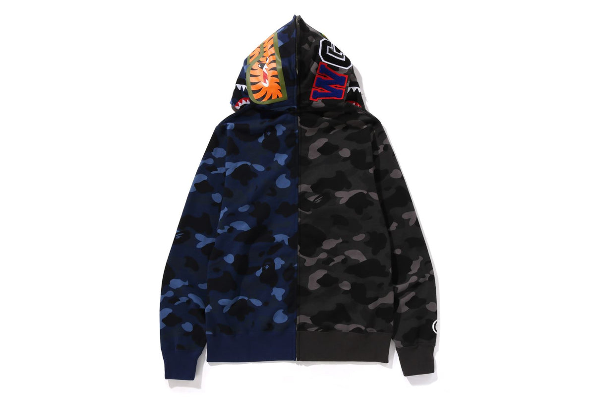 COLOR CAMO SEPARATE SHARK FULL ZIP HOODIE