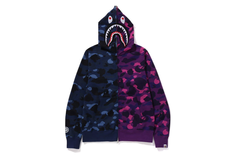 COLOR CAMO SEPARATE SHARK FULL ZIP HOODIE