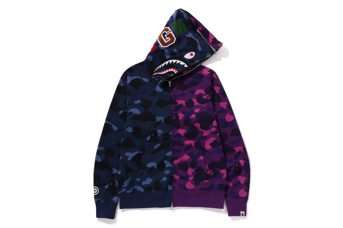 COLOR CAMO SEPARATE SHARK FULL ZIP HOODIE