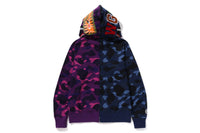 COLOR CAMO SEPARATE SHARK FULL ZIP HOODIE