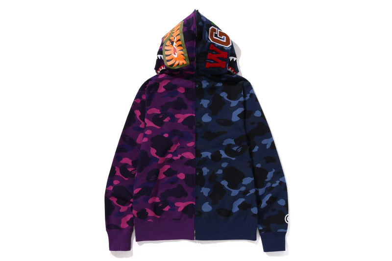 COLOR CAMO SEPARATE SHARK FULL ZIP HOODIE