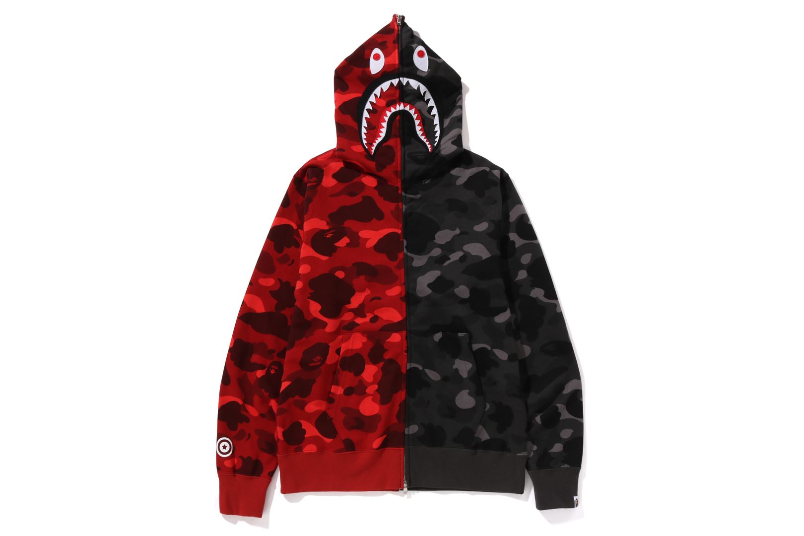 COLOR CAMO SEPARATE SHARK FULL ZIP HOODIE uk.bape