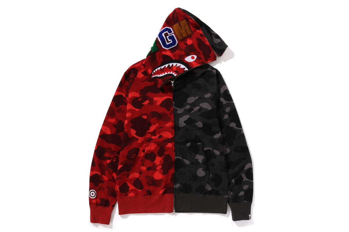 COLOR CAMO SEPARATE SHARK FULL ZIP HOODIE