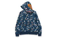 JAPANESE TATTOO CAMO SHARK FULL ZIP HOODIE