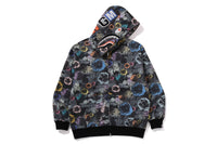 FLORAL CAMO SHARK RELAXED FIT FULL ZIP HOODIE