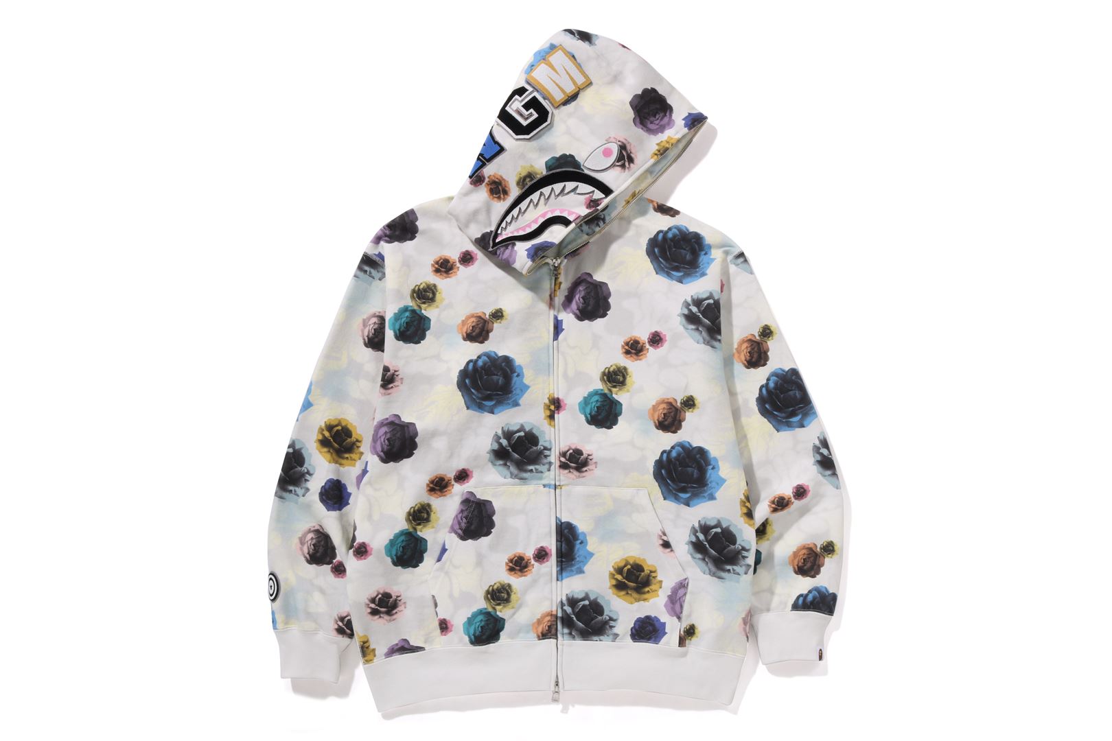A BATHING APE® Floral Camo Shark Relaxed Fit Full Zip Hoodie