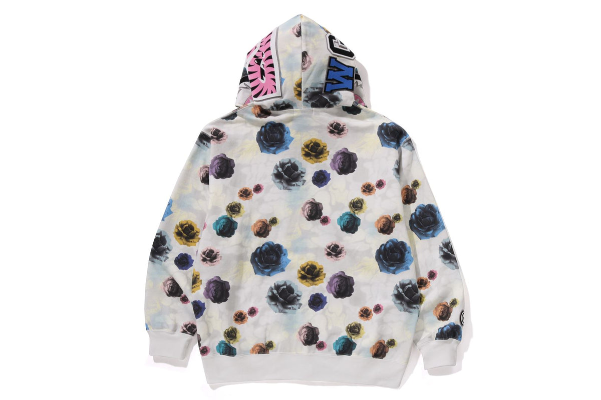 FLORAL CAMO SHARK RELAXED FIT FULL ZIP HOODIE