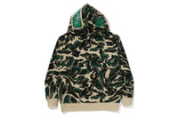 MARBLING CAMO SHARK RELAXED FIT FULL ZIP HOODIE