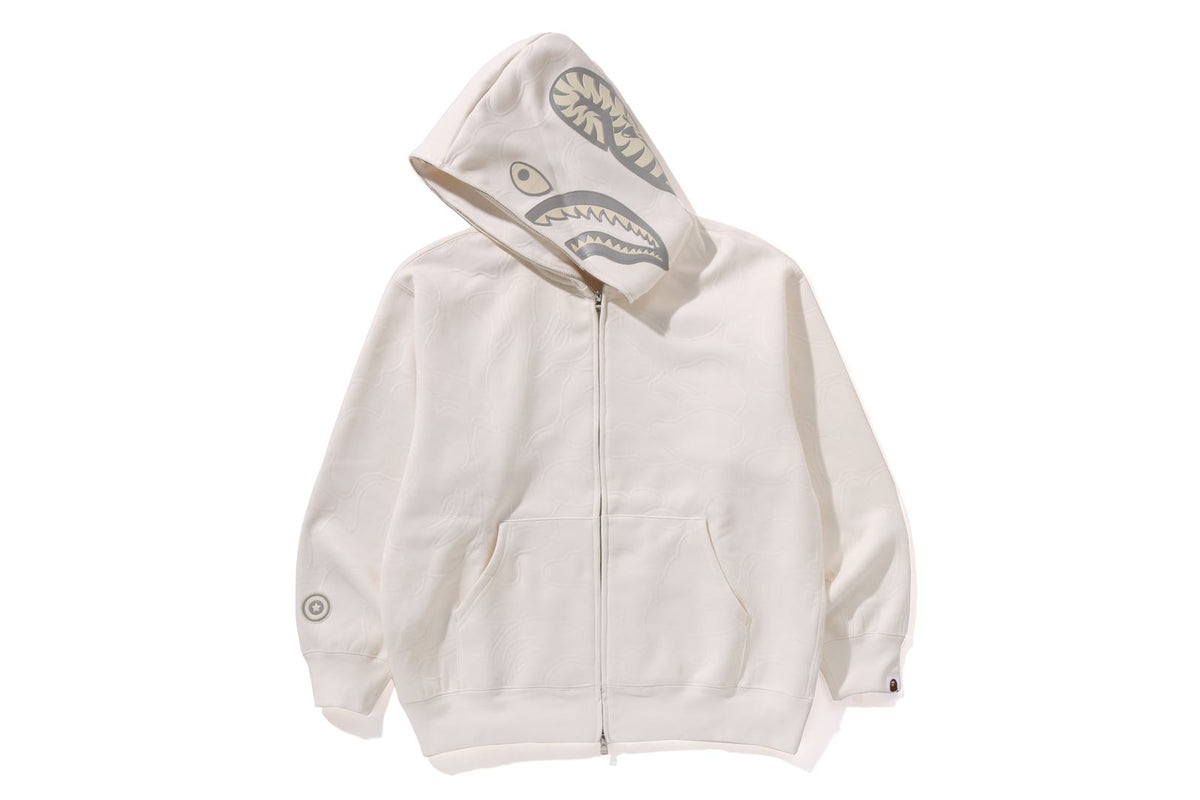 A BATHING APE® Line Camo Quilted Shark Relaxed Fit Fz Hoodie