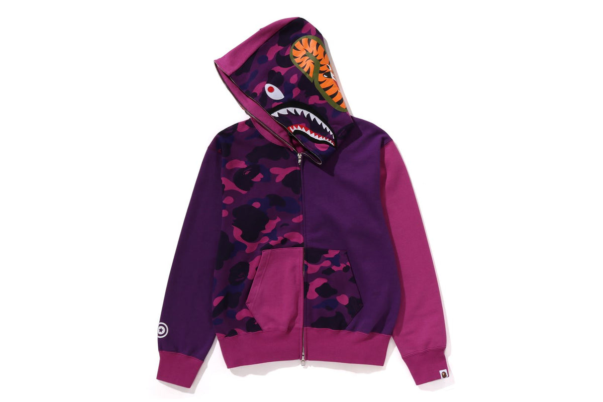 A BATHING APE® Color Camo Shark Full Zip Hoodie Bape official