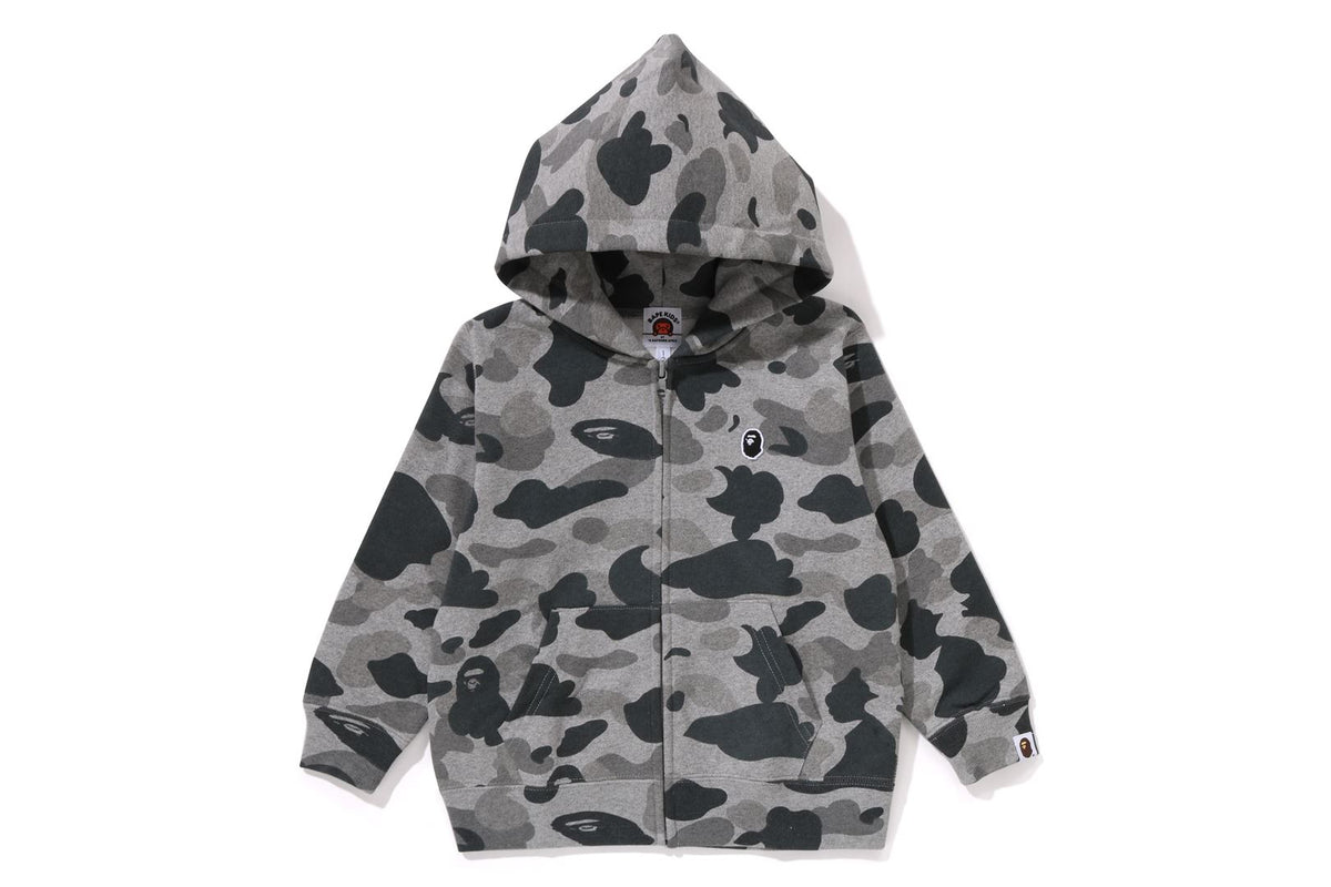 HEATHER GRAY CAMO ZIP HOODIE KIDS