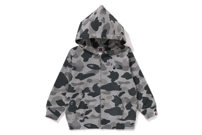 HEATHER GRAY CAMO ZIP HOODIE KIDS