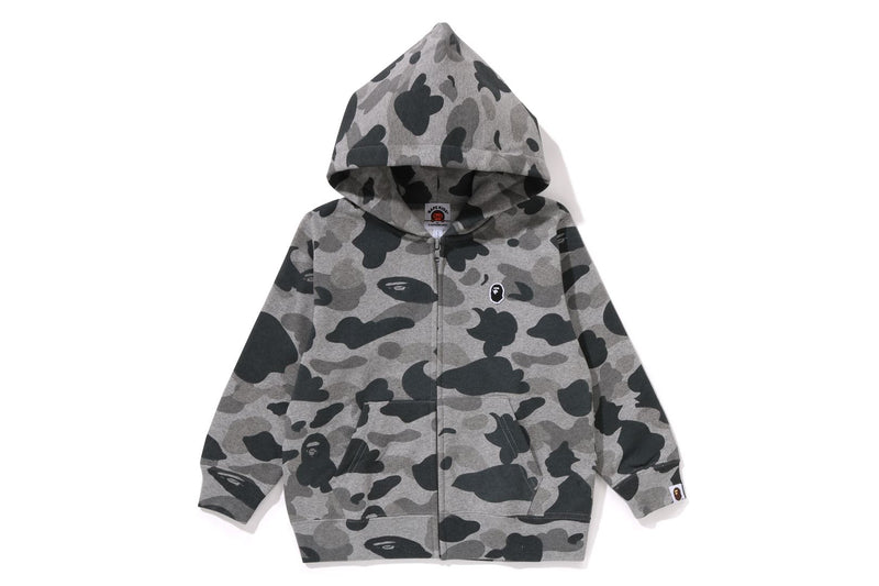 HEATHER GRAY CAMO ZIP HOODIE KIDS