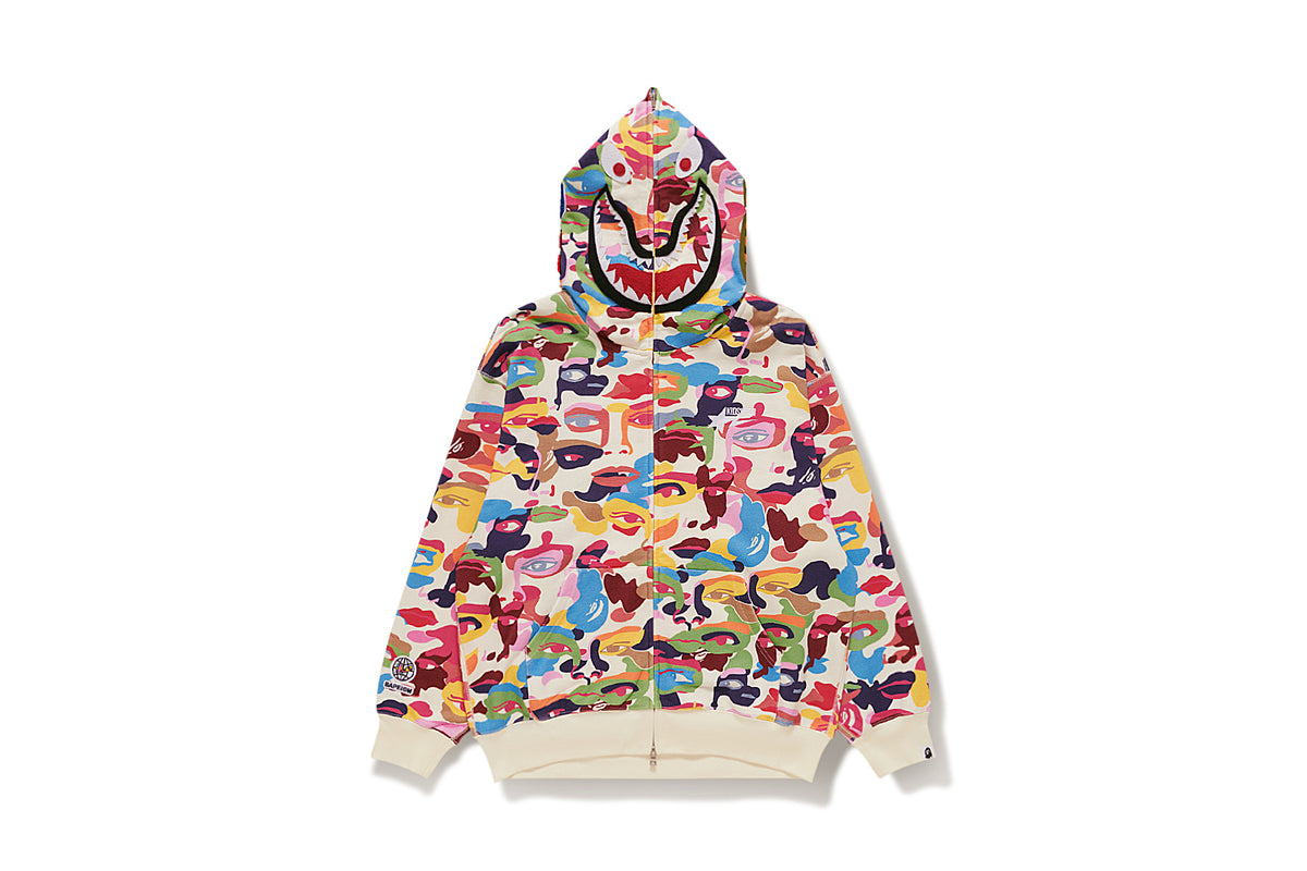 BAPE X KIDSUPER CAMO SHARK FULL ZIP HOODIE