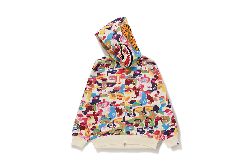 BAPE X KIDSUPER CAMO SHARK FULL ZIP HOODIE