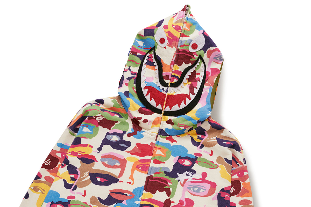 BAPE X KIDSUPER CAMO SHARK FULL ZIP HOODIE