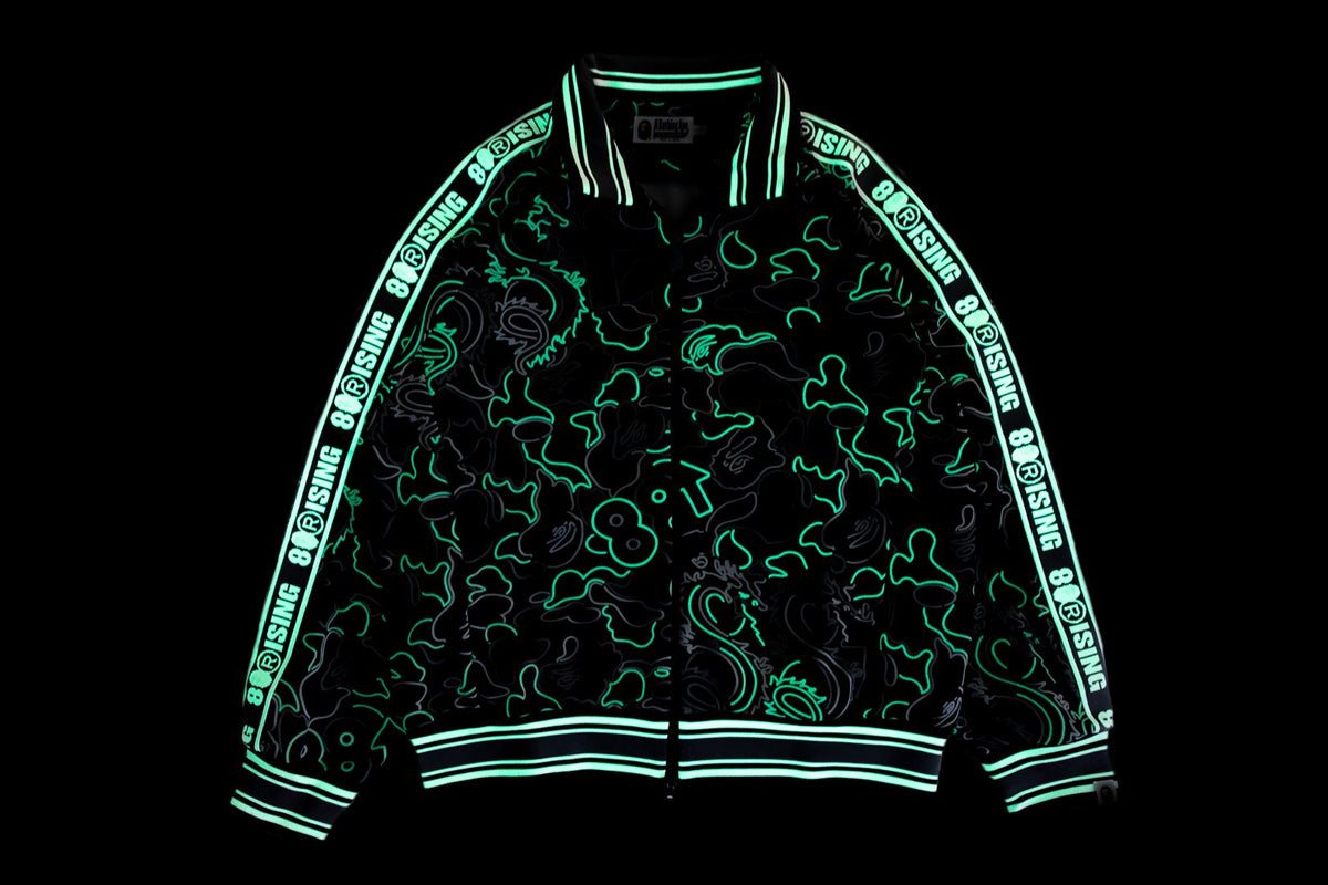 BAPE X 88RISING GLOW IN THE DARK CAMO TRACK JACKET