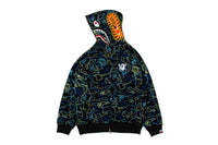 BAPE X 88RISING GLOW IN THE DARK CAMO SHARK FULL ZIP HOODIE