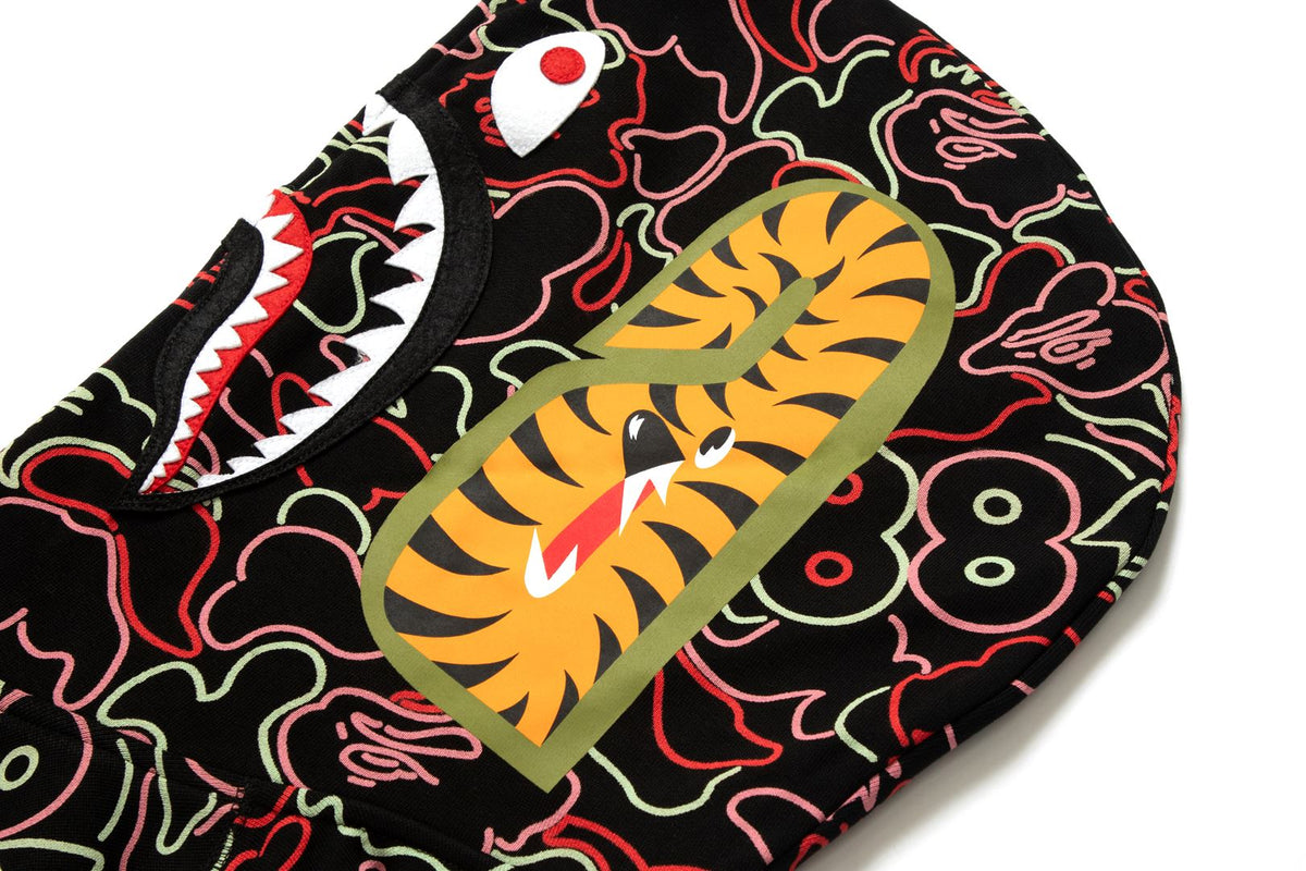 BAPE X 88RISING GLOW IN THE DARK CAMO SHARK FULL ZIP HOODIE