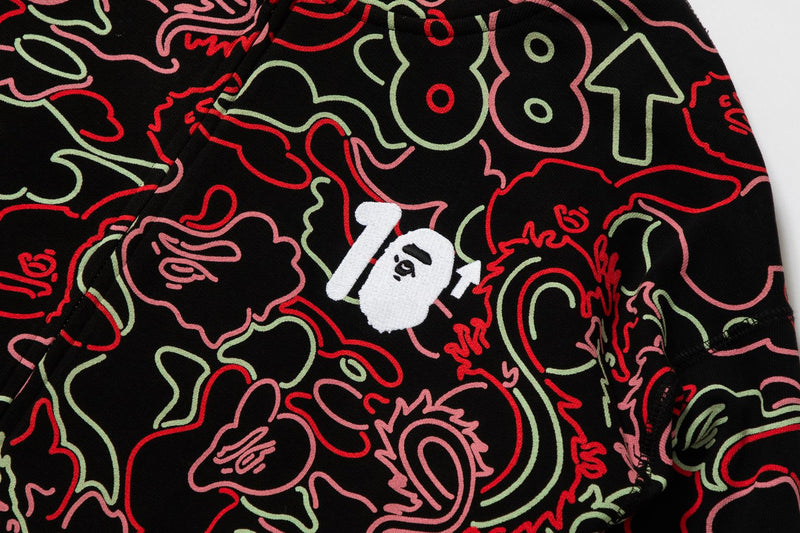 BAPE X 88RISING GLOW IN THE DARK CAMO SHARK FULL ZIP HOODIE