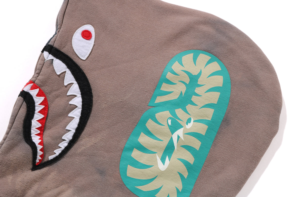 HAND DYE SHARK FULL ZIP HOODIE