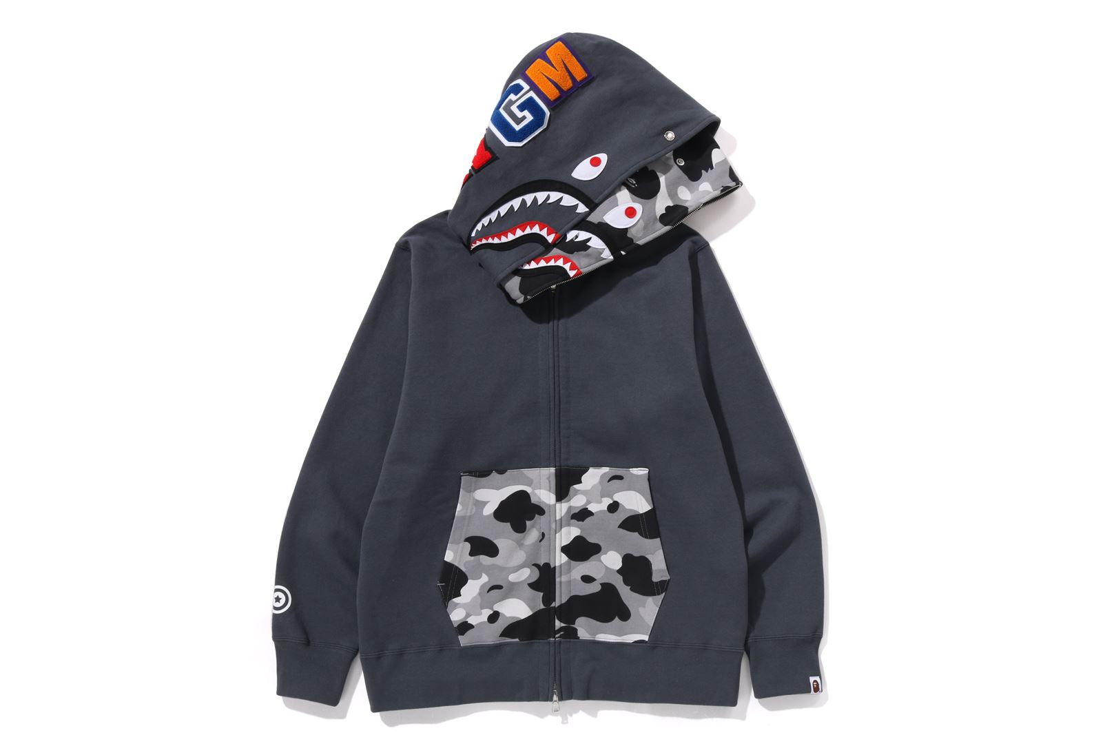 A BATHING APE® 1st Camo Shark Full Zip Double Hoodie | Bape