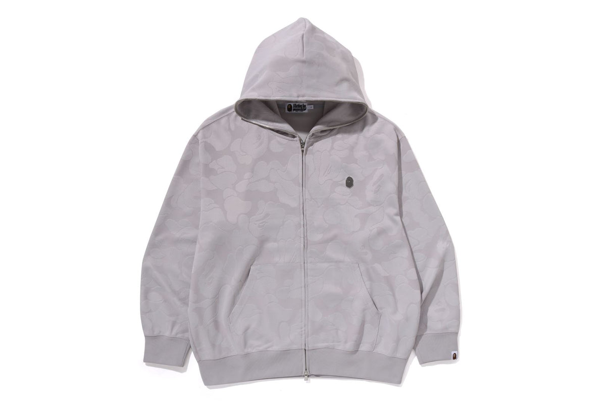 SOLID CAMO JACQUARD ONE POINT RELAXED FIT ZIP HOODIE