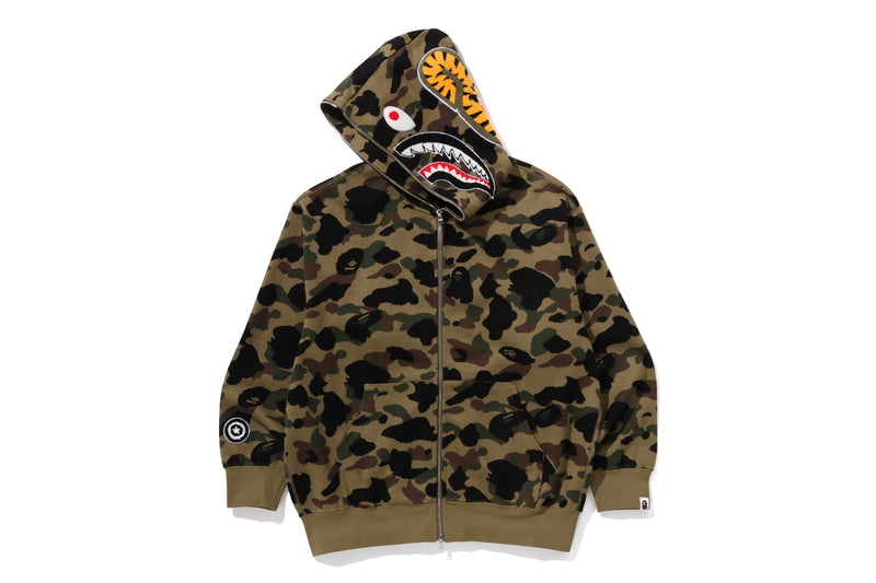 1ST CAMO JACQUARD SHARK RELAXED FIT FULL ZIP HOODIE