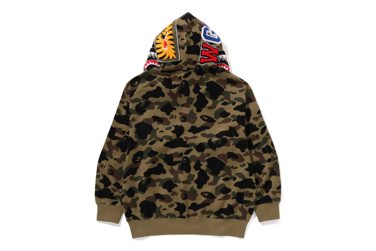 1ST CAMO JACQUARD SHARK RELAXED FIT FULL ZIP HOODIE