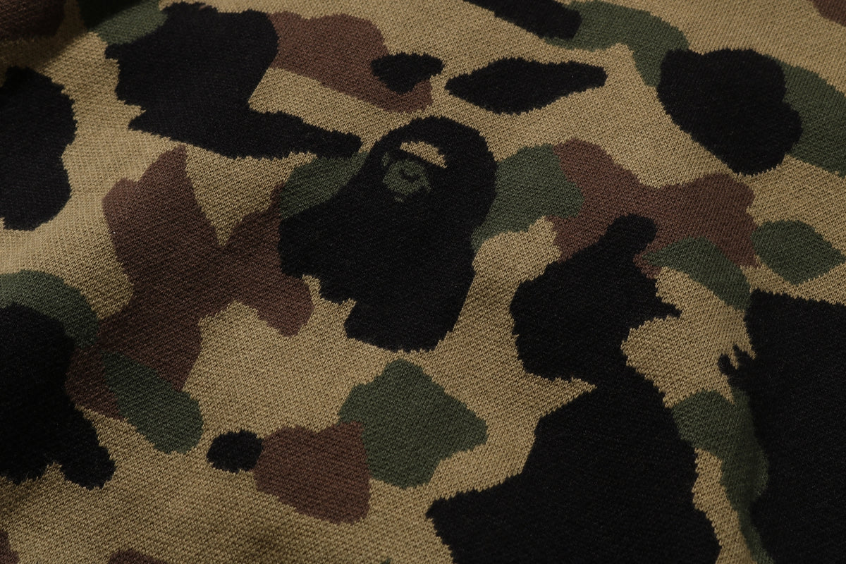 1ST CAMO JACQUARD SHARK RELAXED FIT FULL ZIP HOODIE