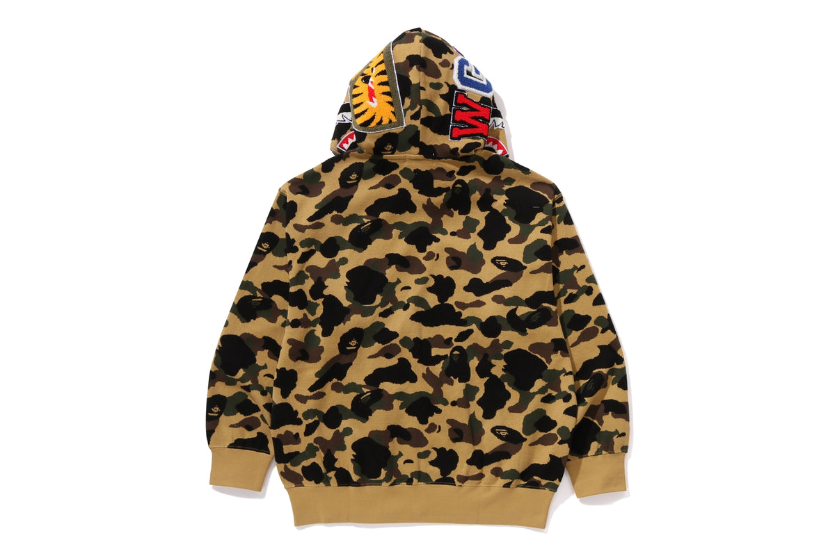 1ST CAMO JACQUARD SHARK RELAXED FIT FULL ZIP HOODIE