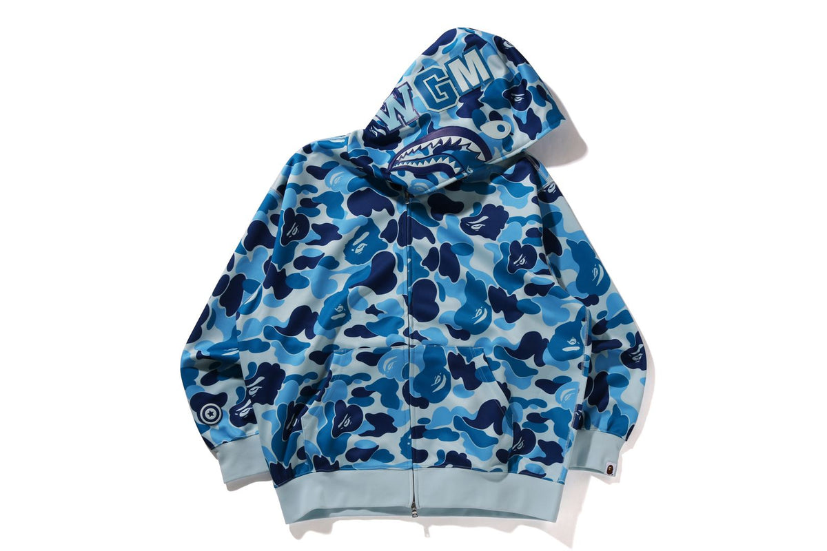 ABC CAMO POLYESTER RELAXED FIT SHARK FULL ZIP HOODIE