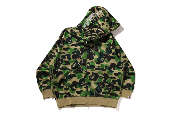 ABC CAMO POLYESTER RELAXED FIT SHARK FULL ZIP HOODIE