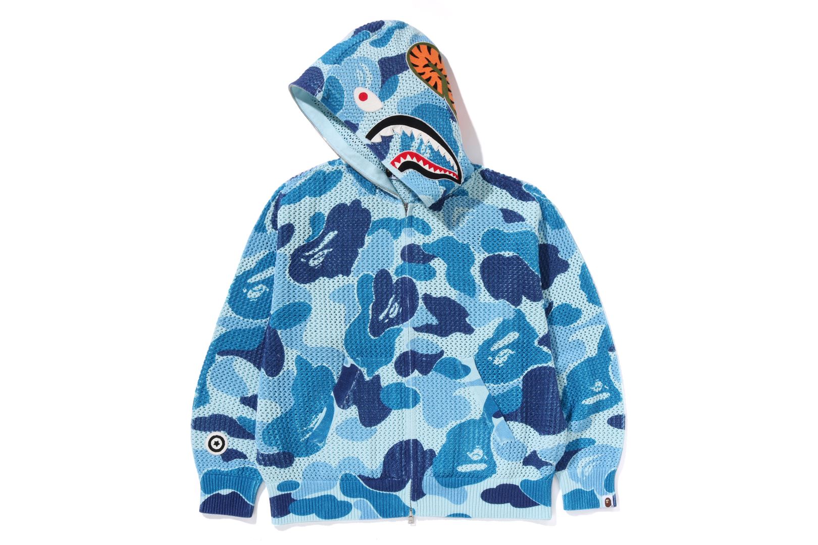 A BATHING APE® Abc Camo Crochet Relaxed Fit Shark Full Zip Hoodie