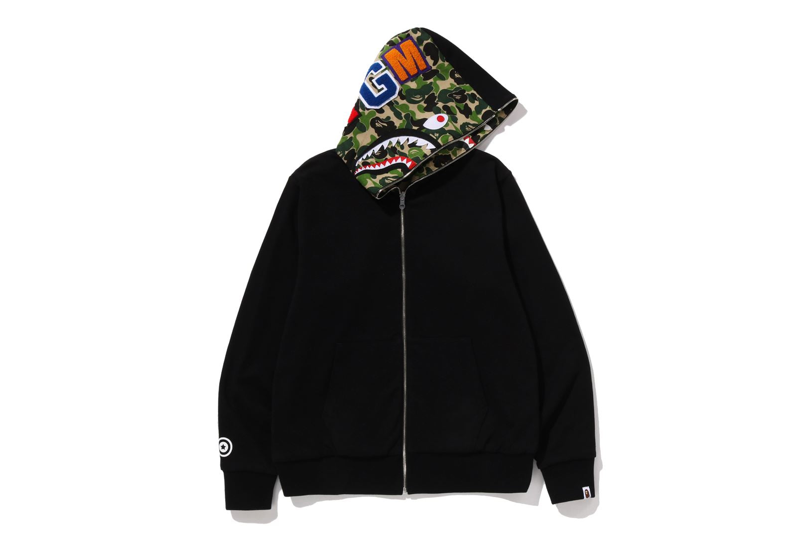 A Bathing Ape ドゥーラグ ABC Camo Black A BATHING APE® Abc Camo Reversible Shark Full Zip Hoodie | Bape