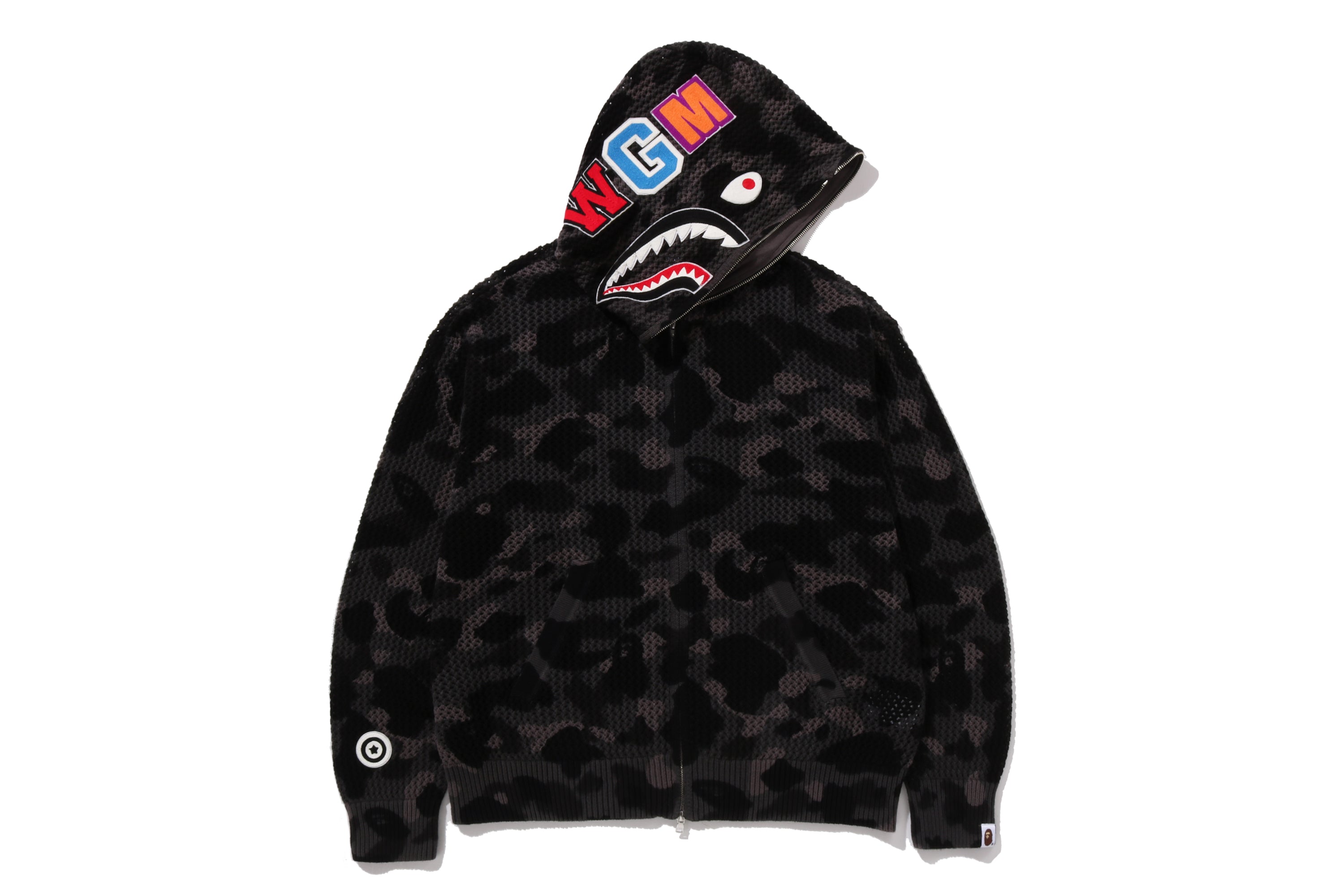A BATHING APE® Color Camo Crochet Relaxed Fit Shark Full Zip